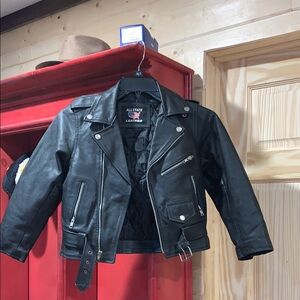 Vintage Kids Black leather jacket